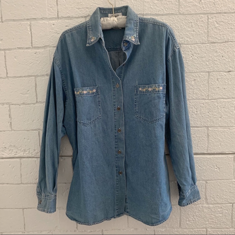 Denim Flower Shirt/Dress